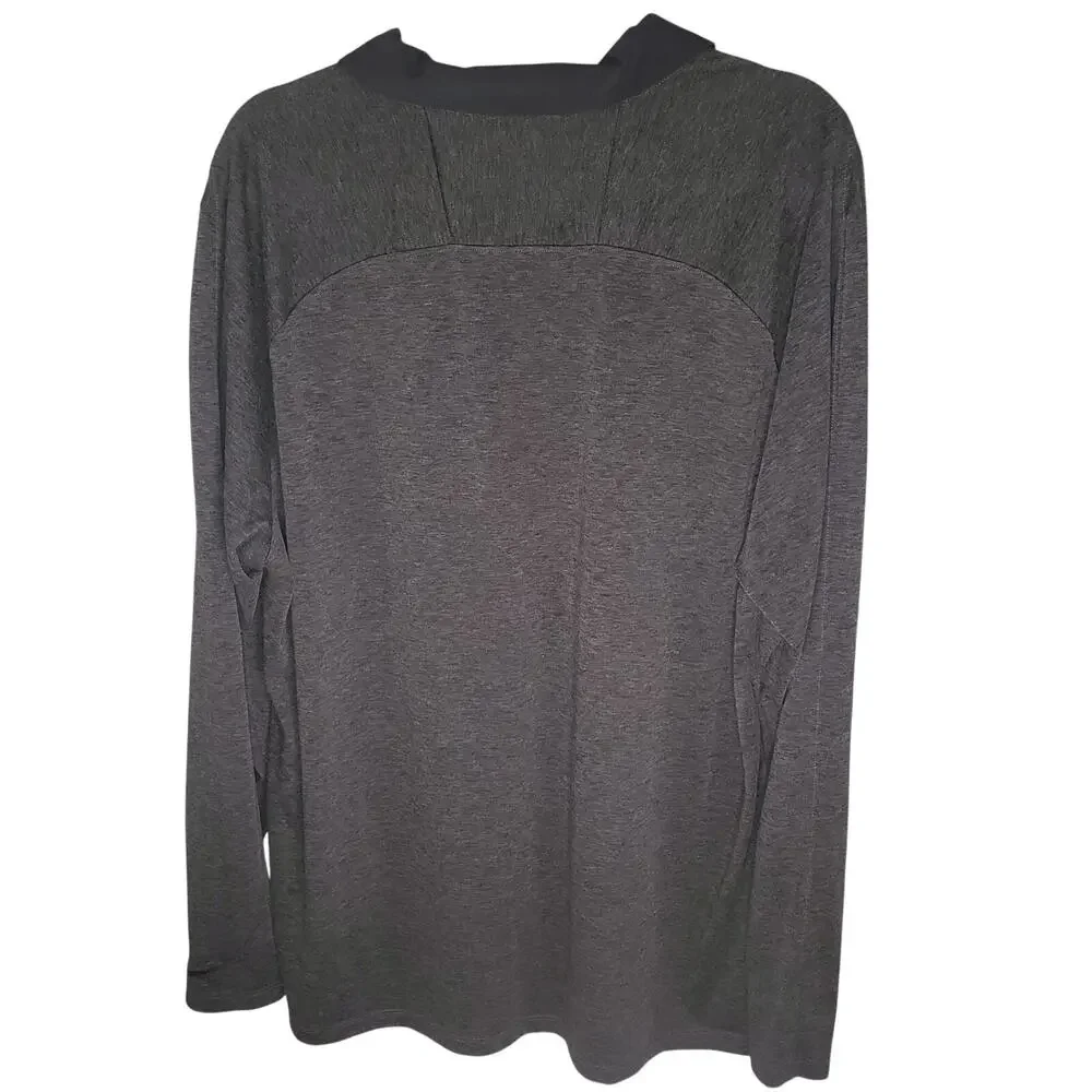 Nike Golf Dri-FIT Long Sleeve Polo Men's XXL Gray Black Performance Shirt
